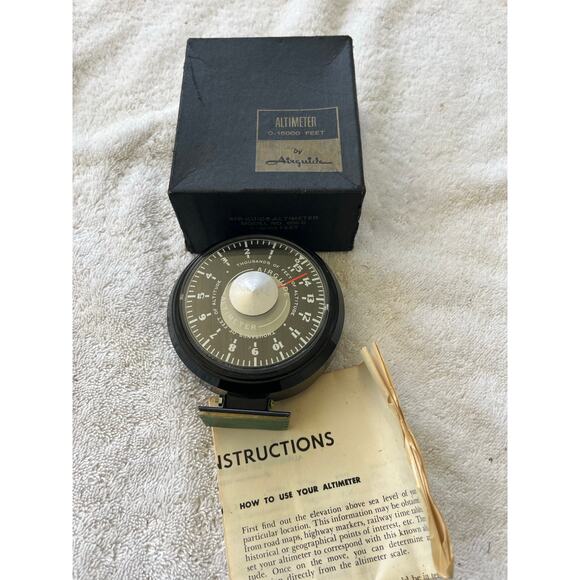 Vintage Airguide Altimeter - Untested - Aviation Airplane - Picture 1 of 4